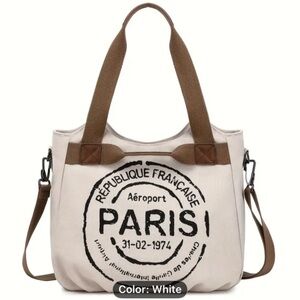 Stylish White Canvas Tote Bag